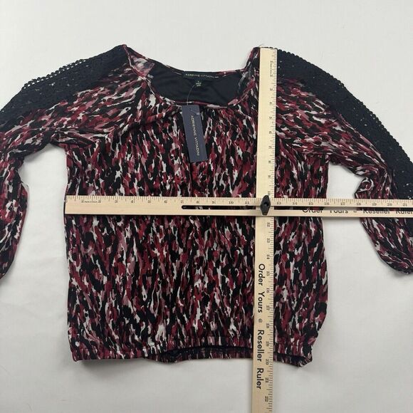 NWT Adrienne Vittadini 3/4 Sleeve Pink Animal Print Semi Sheer Blouse Lined S - Picture 3 of 9